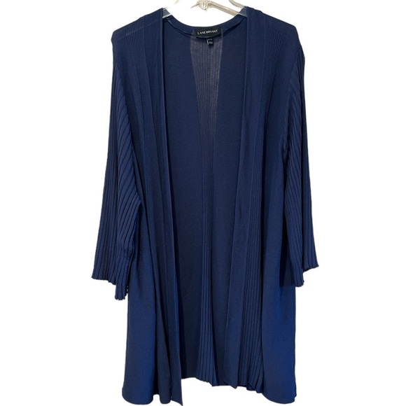 Lane Bryant Long Open Cardigan Pleated Bell Sleeves Pleated Sections Size 18/20 - Picture 1 of 16